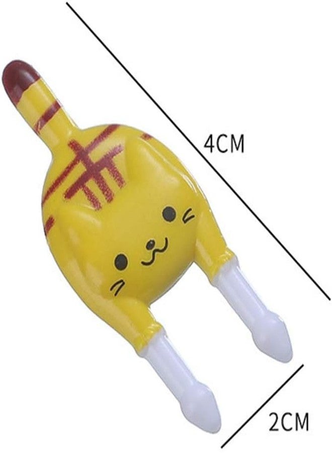 DPWOUM 7PCS Reusable safety Plastic Food Fruit Fork Picks for Kids, Cute Animals Cake Dessert Forks Mini Cartoon Puppy Dog Toothpick for Party supply - Image 3